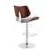 Armen Living Leland Adjustable Gray Faux Leather and Chrome Finish Bar Stool LCLEBAWAGR - alternate 2